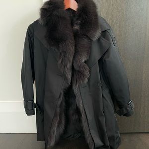 FOX FUR lined (detachable) trench coat